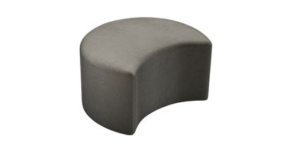 Luna Half Moon Footstool in Elephant Cotton Matt Velvet - sofa.com