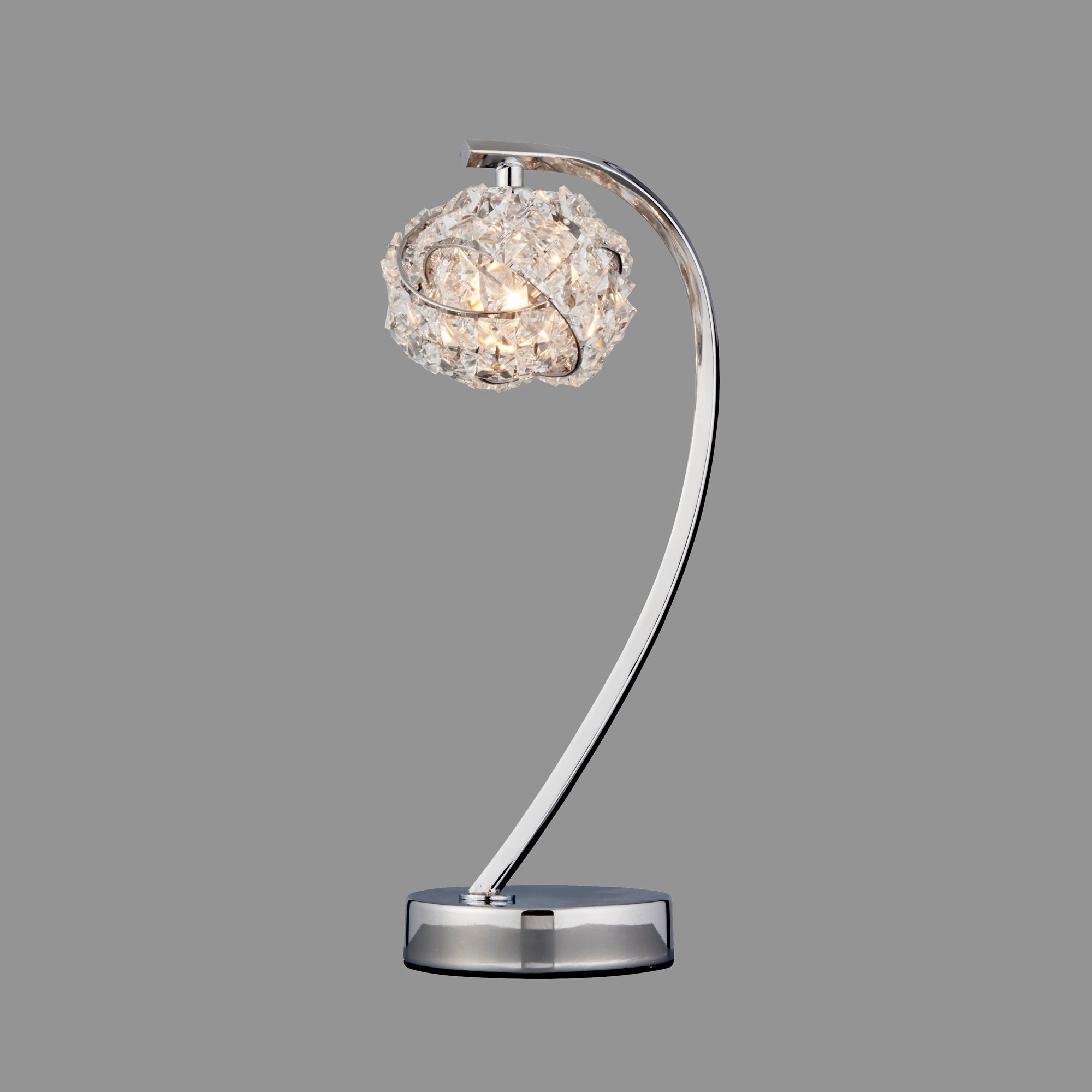 Cecilie Chrome and Glass Table Lamp