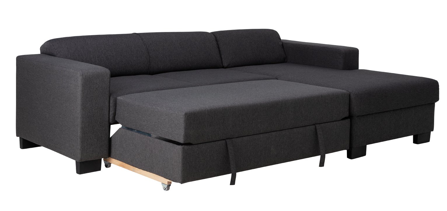 Argos Home Ava Fabric Corner Sofa Bed - Charcoal