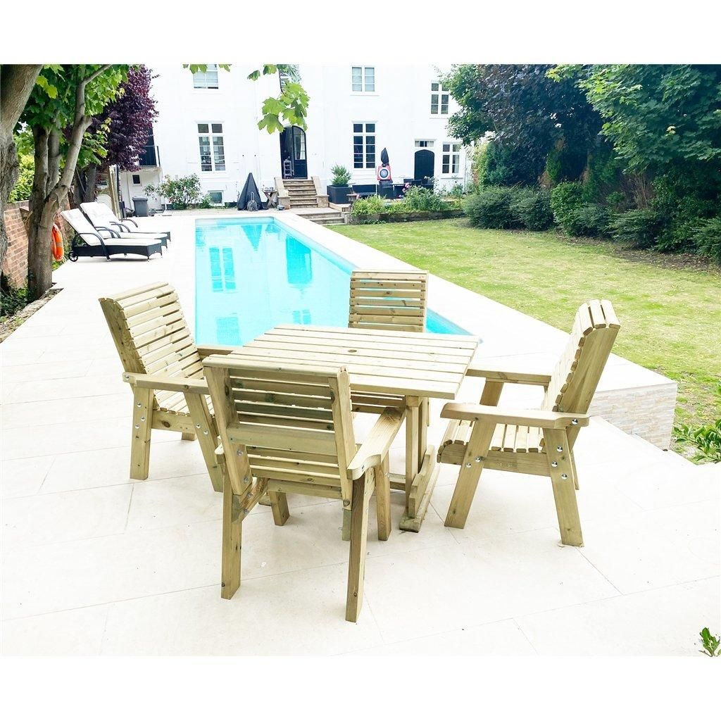 Marlborough Heavy Duty Table & Chair Set (4 Seater) in Natural