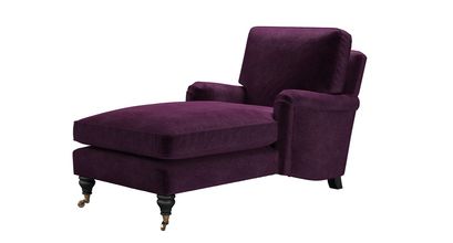 Bluebell Chaise Armchair in Plum Smart Velvet - sofa.com