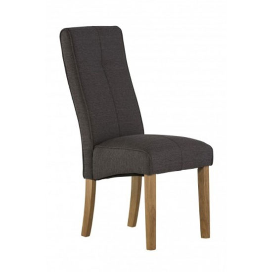 Denver Fabric Dining Chair In Dark Grey