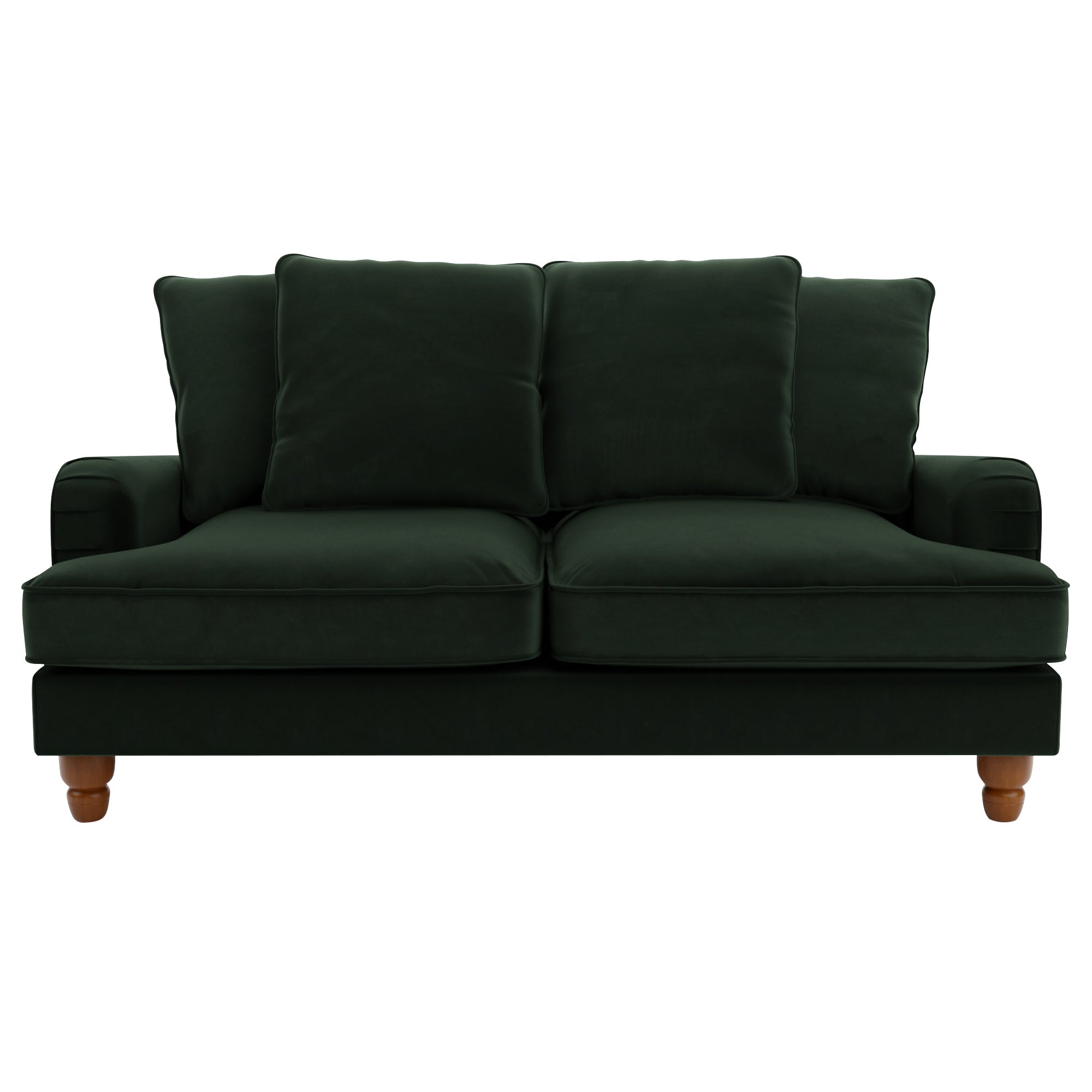 Beatrice Velvet Scatter Back 2 Seater Sofa Bottle (Green)
