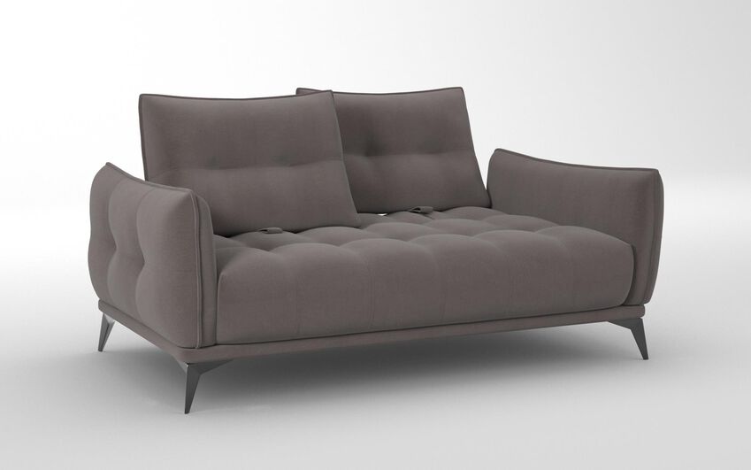 Brown Fabric Ostellato 2 Seater Sofa with Adjustable Back Rest