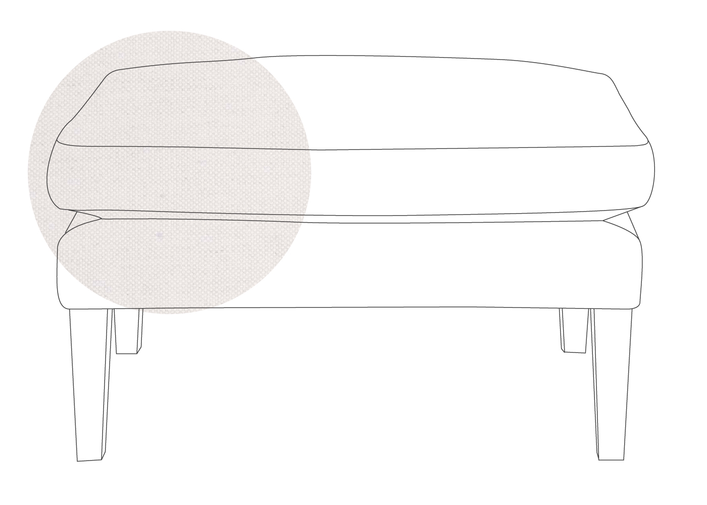 Heal's Wallis Ottoman Capelo Linen-Cotton Sea Salt Natural Feet