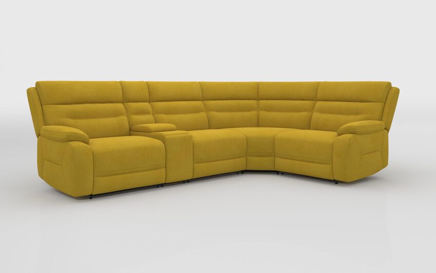 Green Fabric Fenton 3 Corner 1 Sofa with Console