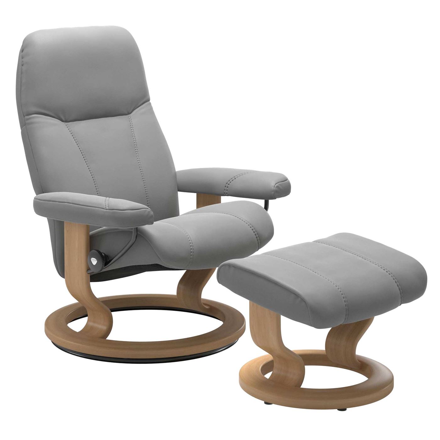 Stressless Consul Large Classic Chair and Stool, Quickship