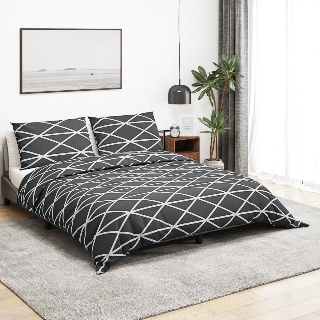 Berkfield Home Duvet Cover Set Grey 240x220 cm Cotton