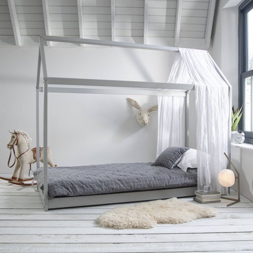 Nöa and Nani Kara Single 4 Poster Bed Frame in Silk Grey