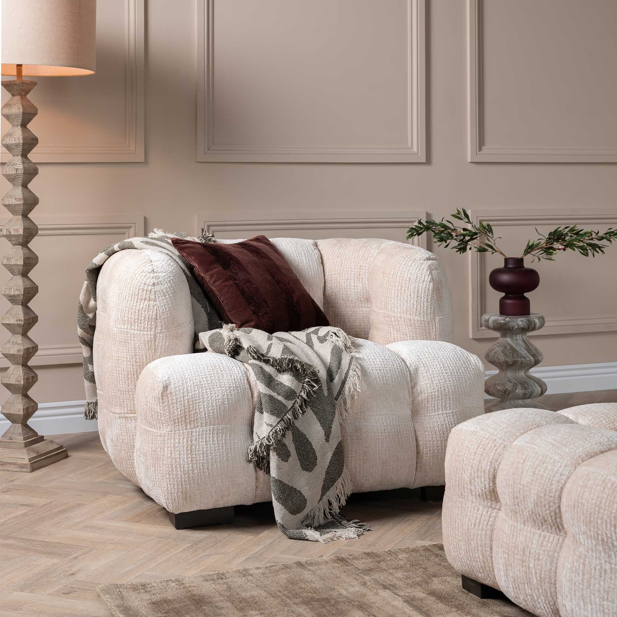 Lenor Occasional Armchair, White Boucle | Barker & Stonehouse