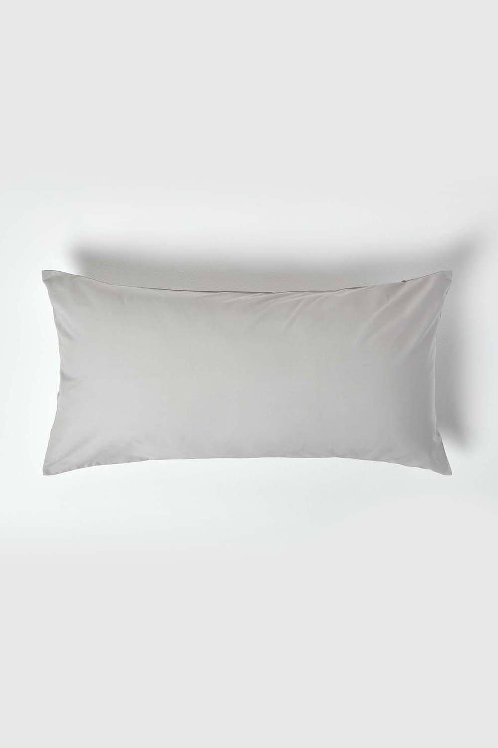 Homescapes Continental Egyptian Cotton Pillowcase 200 TC, 40 x 80 cm in Silver