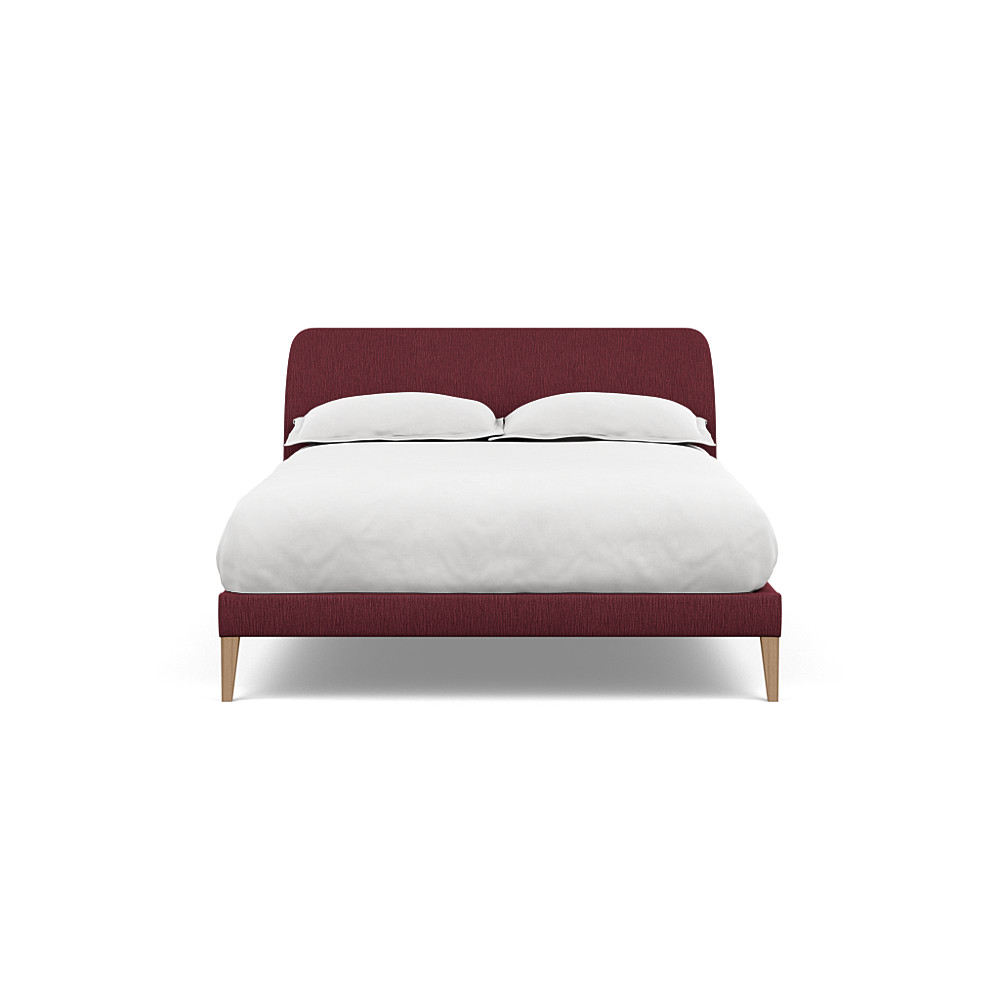 Heal's Wallis Bedstead Double Smart Linen Mix Maroon Natural Feet