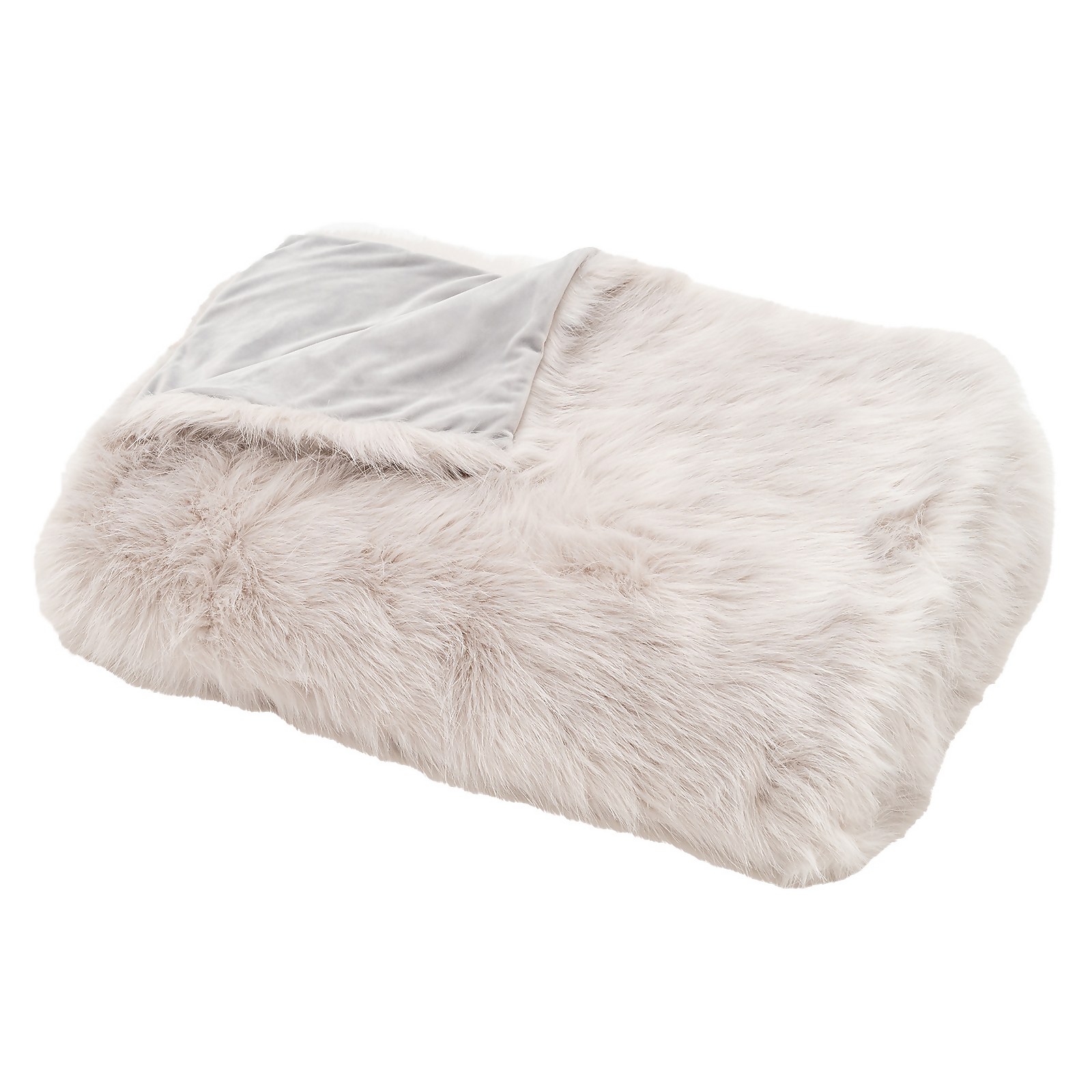 Faux Fur Throw - 125x160cm - Silver