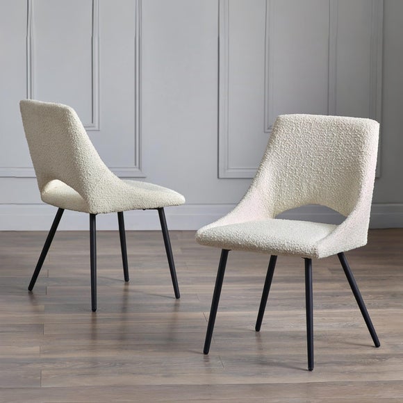 Iris Set Of 2 Dining Chairs, Boucle