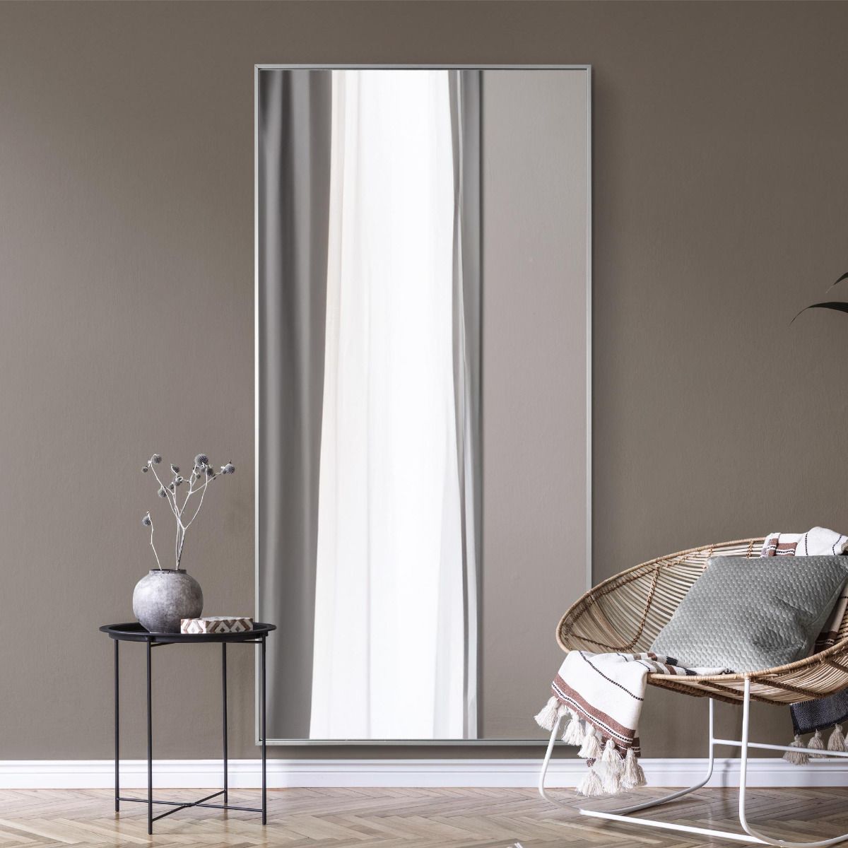 MirrorOutlet Silver Aluminium Edged Wall Mirror 79" X 39" (200CM X 100CM) 5