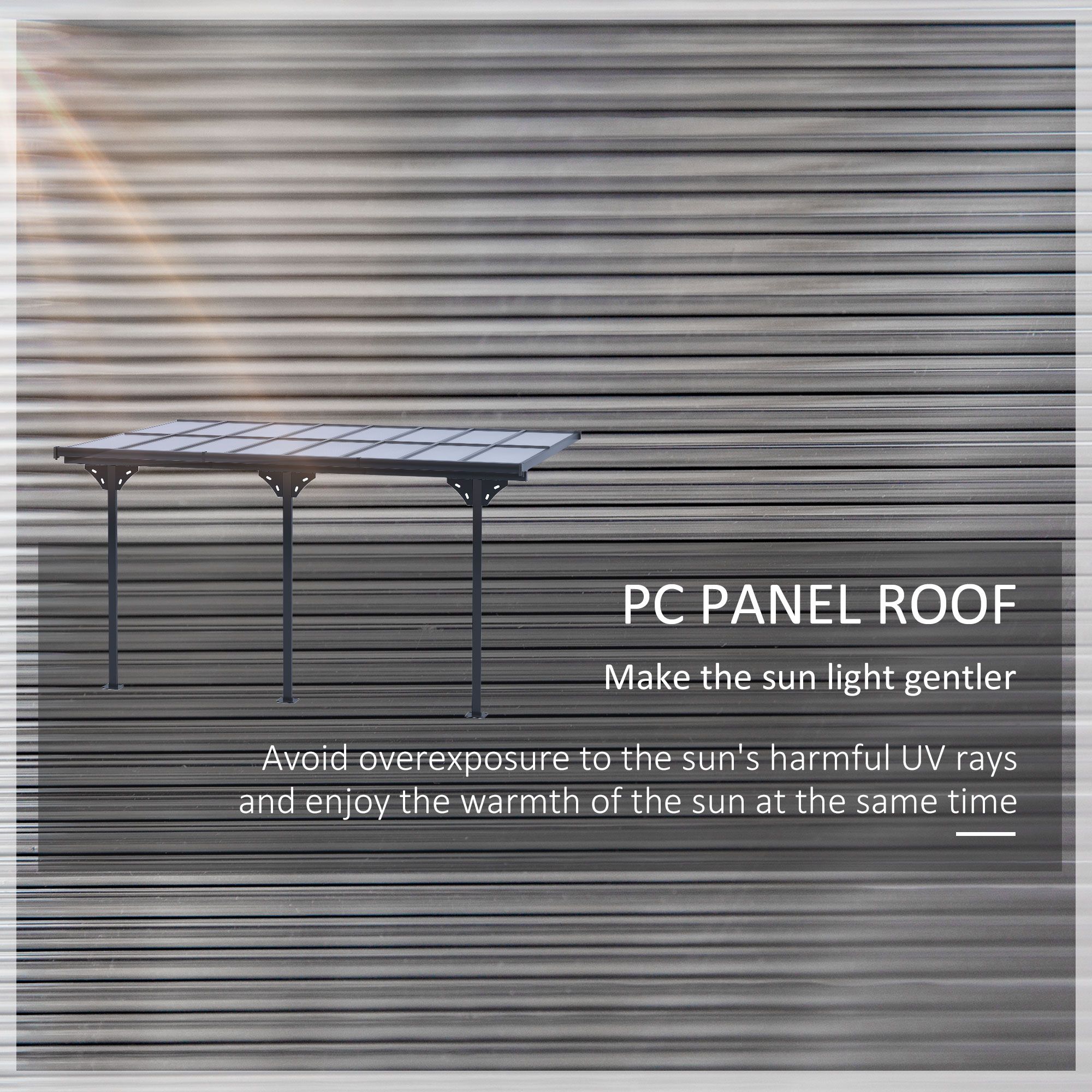 OUTSUNNY Outdoor Patio Gazebo Pergola, Aluminum Post, 4.35 x 3 m PC Roof in Grey 6