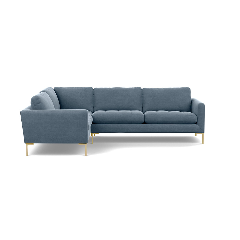Heal's Eton Left Hand Facing Corner Sofa Capelo Linen-Cotton Mineral Brass