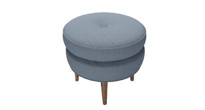 Felix Round Footstool in Loch Brushed Linen Cotton - sofa.com