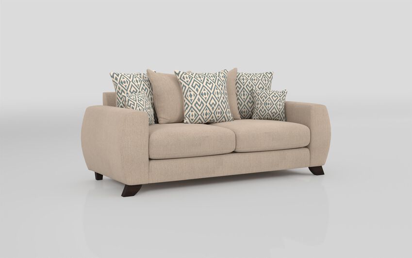 ScS Living Cream Aspen Fabric 4 Seater Scatter Back Sofa