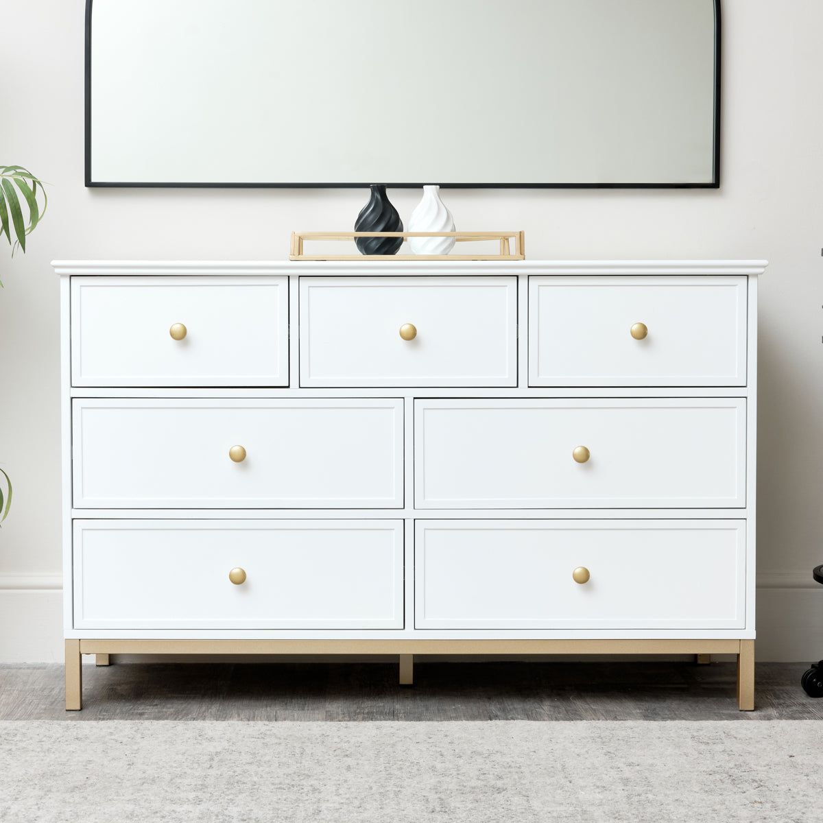 Melody Maison Large 7 Drawer Chest Of Drawers - Aisby White Range