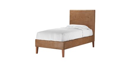 Avery 130cm Single Bed in Tan Vintage Leather - sofa.com