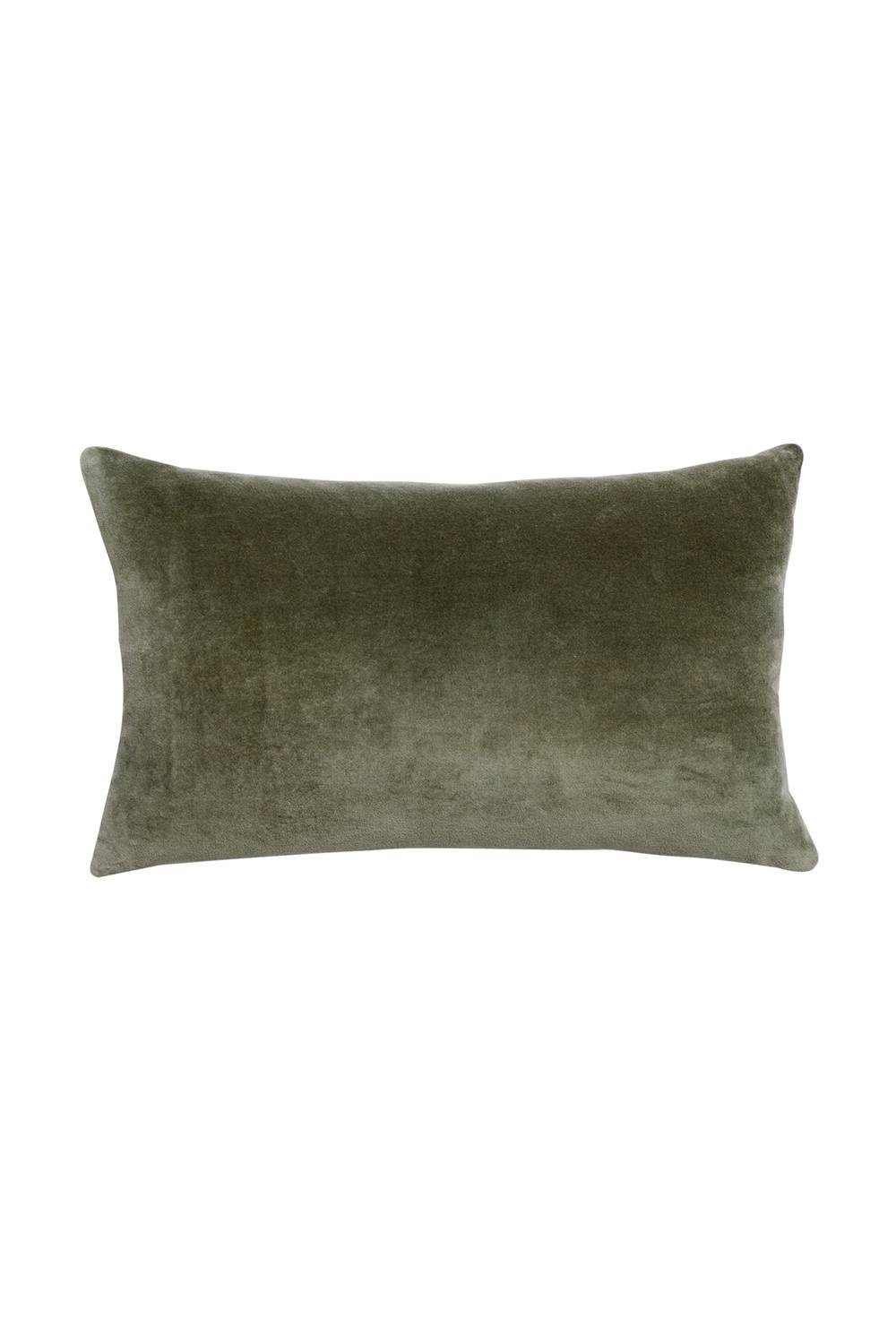 CHRISTY Luxury Filled Velvet 'Jaipur' Rectangle Cushions in Olive
