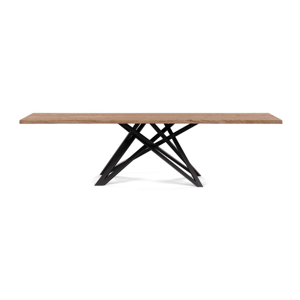 Heal's Vienna Dining Table 280x90cm Smoked Oiled Oak Natural Edge Filled