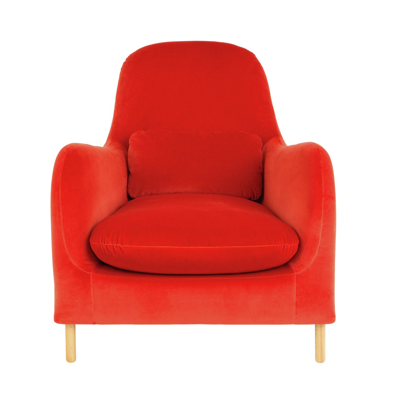 Habitat Smithfield Orange Velvet Armchair
