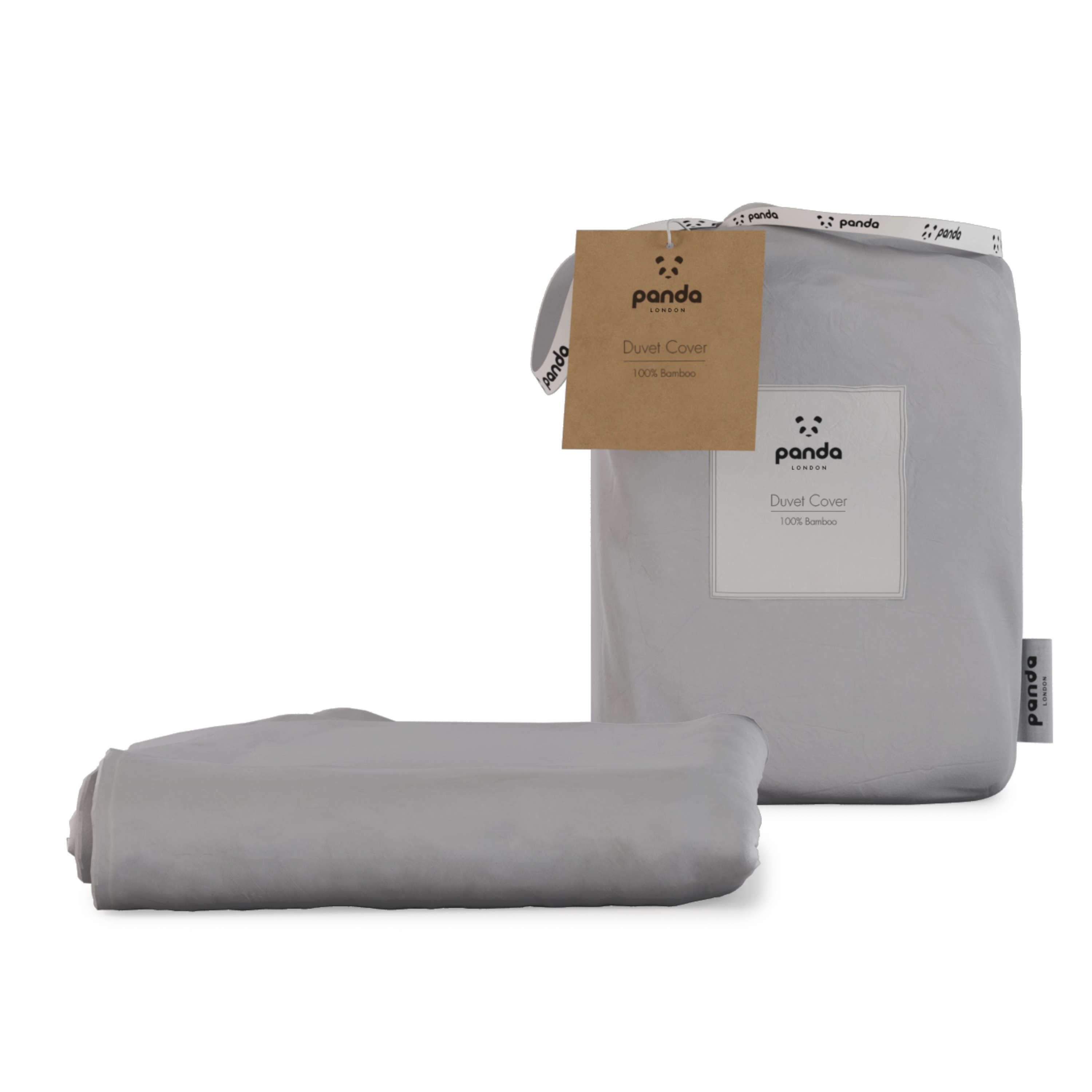 Panda London 100% Bamboo Duvet Cover - Cot & Cotbed in Mid Grey