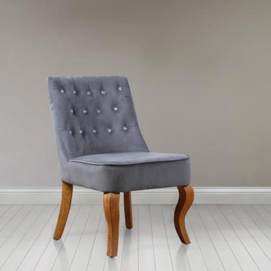 Darcey Febric Bedroom Chair In Grey