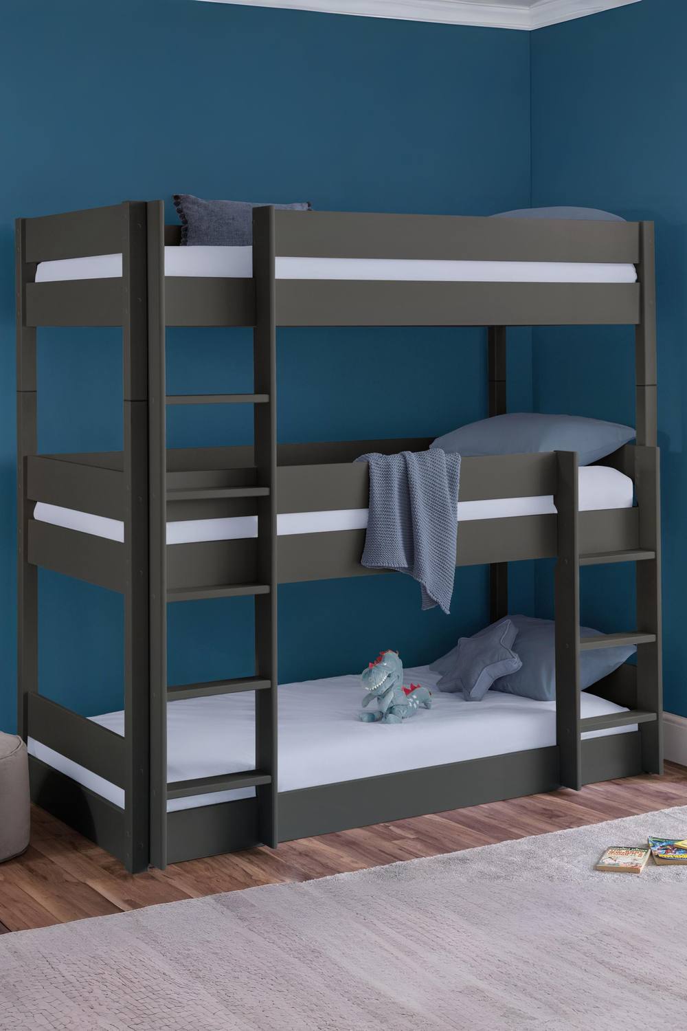 Julian Bowen Trio 3 Tier Triple Bunk Bed in Dark Grey
