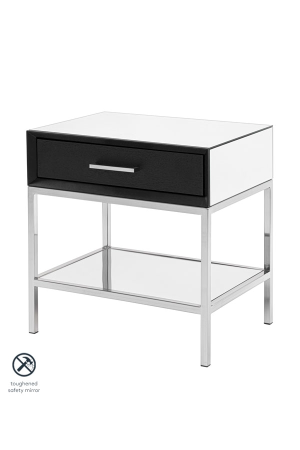 Trio Black Bedside Table