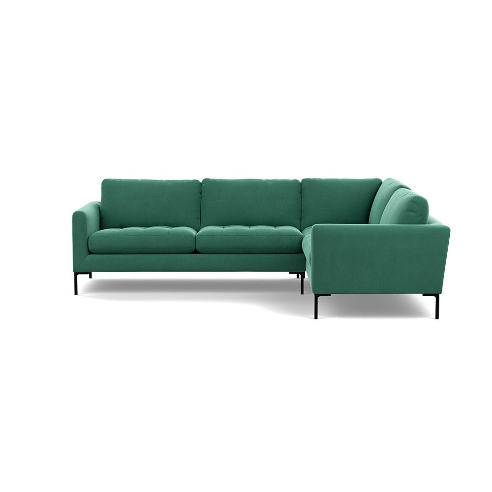 Heal's Eton RHF Corner Sofa Smart Velvet Sea foam Black