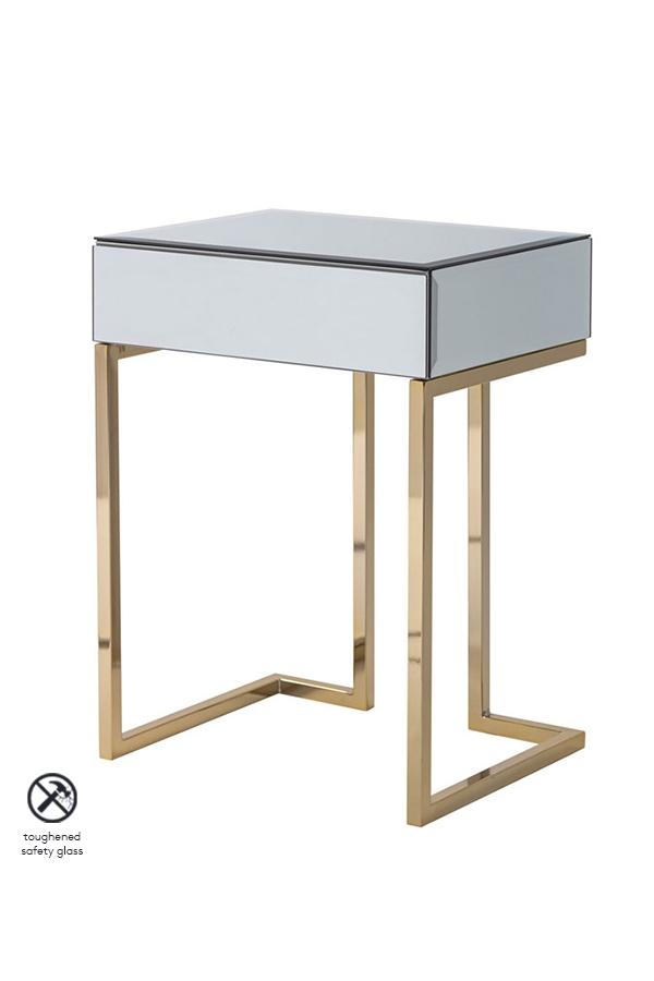 Lorenzo Toughened Mirror Side Table