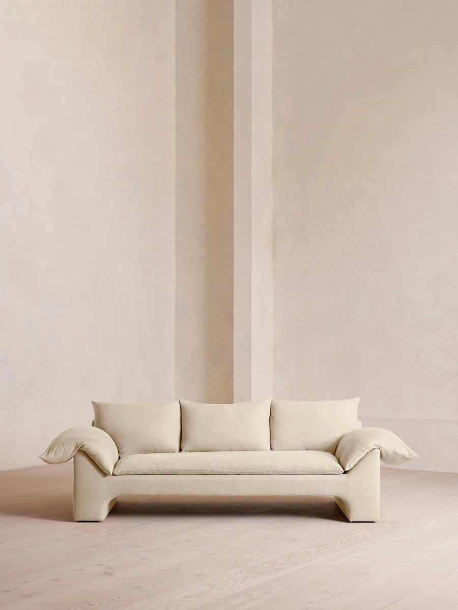 Wyatt Three Seater Sofa, Linen, Bisque