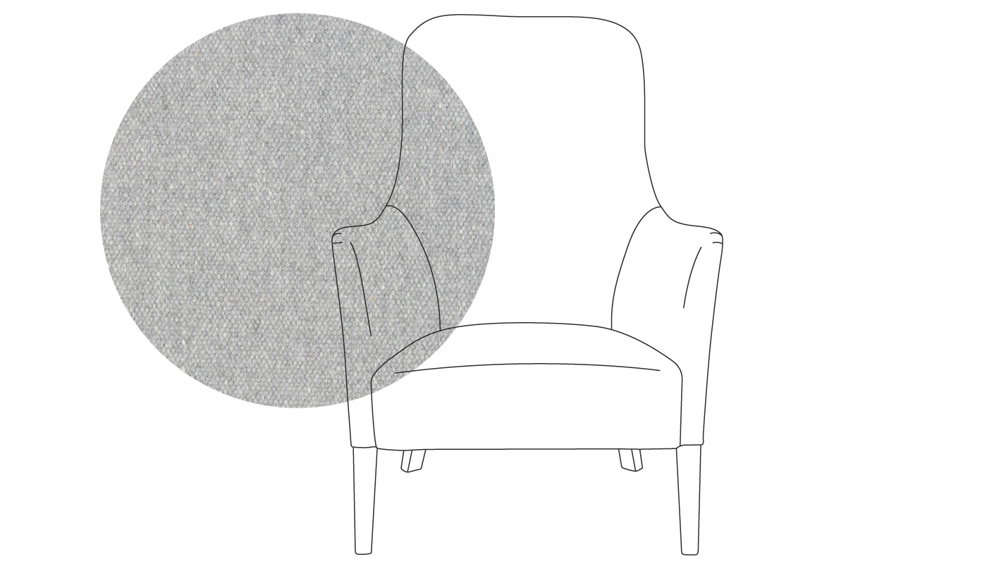 Pinch Pendel Armchair Cotton Pewter Oak Feet