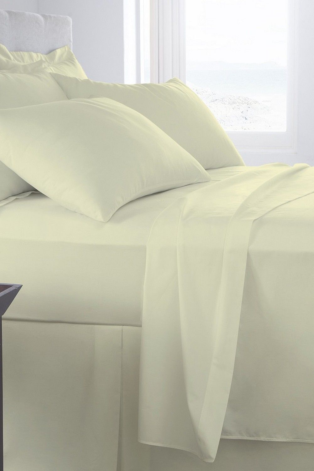 HomeSpace Direct Egyptian Cotton Deep Fitted Sheet - 400 Thread Count - 16" Deep in Cream