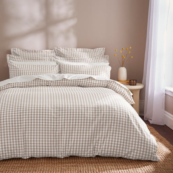 Portloe Woven Gingham 100% Cotton Duvet Cover & Pillowcase Set