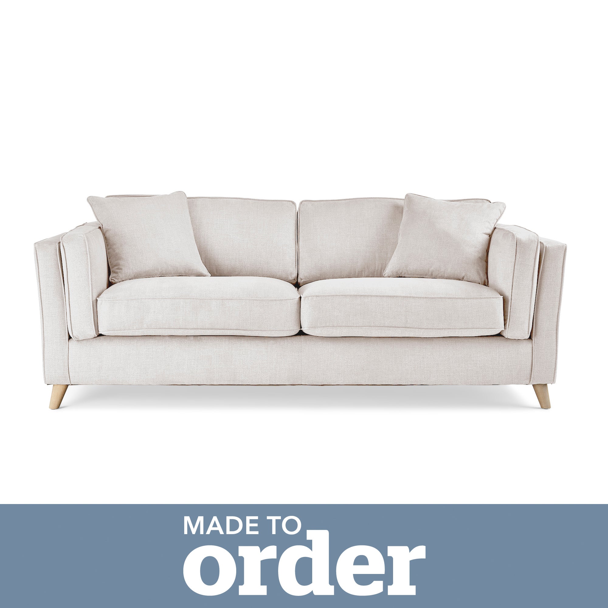 Arabella 3 Seater Sofa Brushed Plain Fabric Brushed Plain Silk