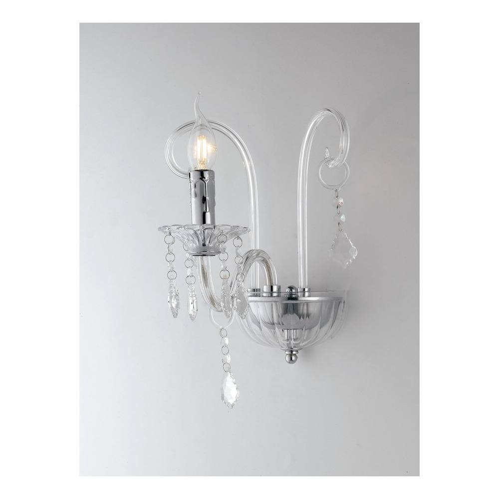 Netlighting Wall Light Chrome Crystal 22x30x25cm in Silver