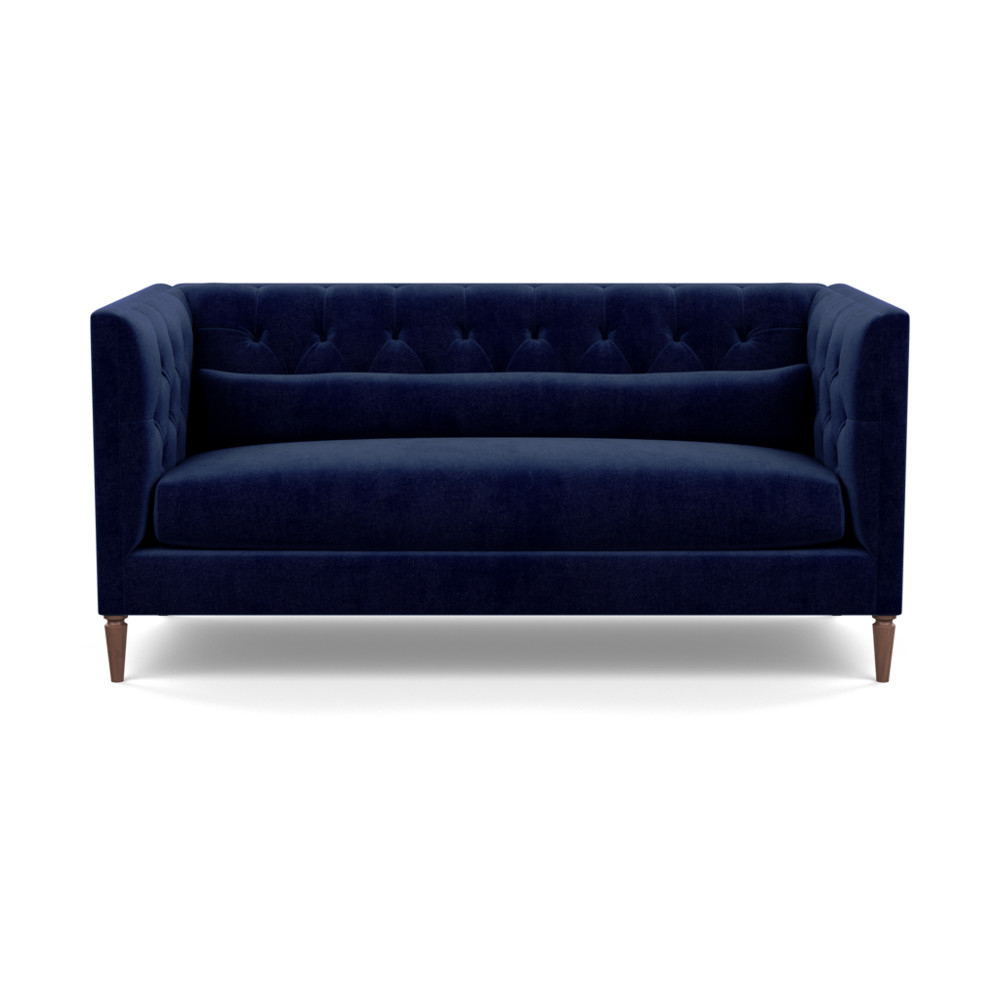 Heal's Balmoral 3 Seater Sofa Smart Luxe Velvet Midnight Walnut Feet