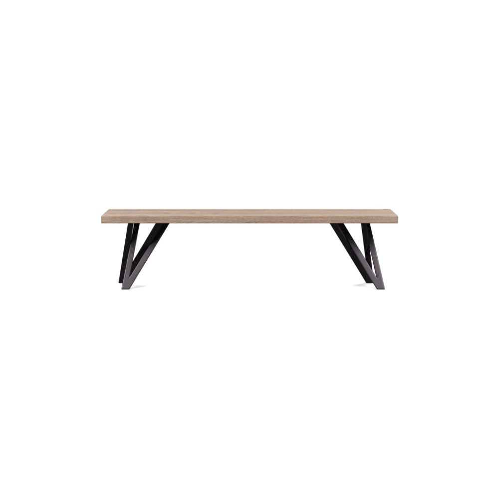 Heal's Vienna Bench 160x35cm Grey Oiled Oak Straight Edge Filled