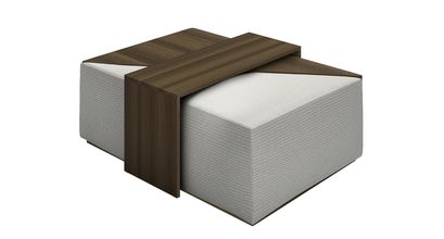 Astaire Modular Coffee Table Set Footstool in Houndstooth Soft Sustainable Wool - sofa.com