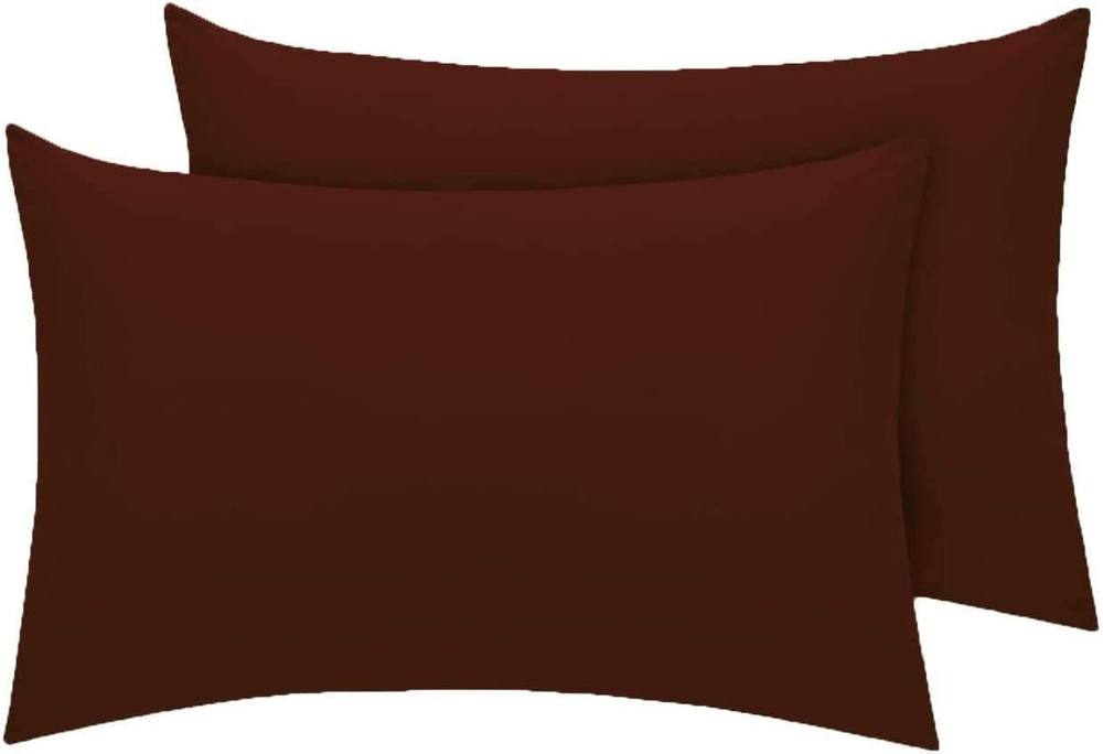 Homes-Linen Premium Percale Pillowcases 180 Thread Count Hotel Quality 2 Pack Set in Chocolate