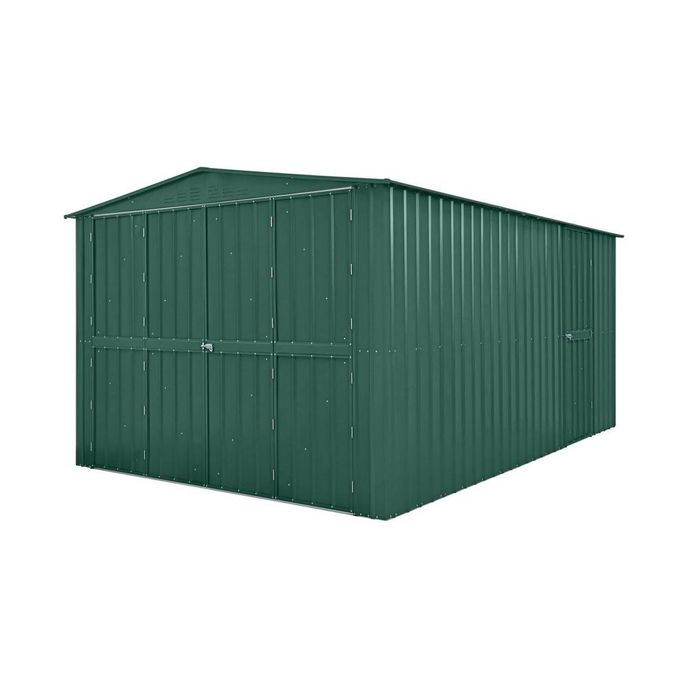 Mercia 10 x 15 Feet Globel Dual Door Workshop Garage - Steel/Metal - Green