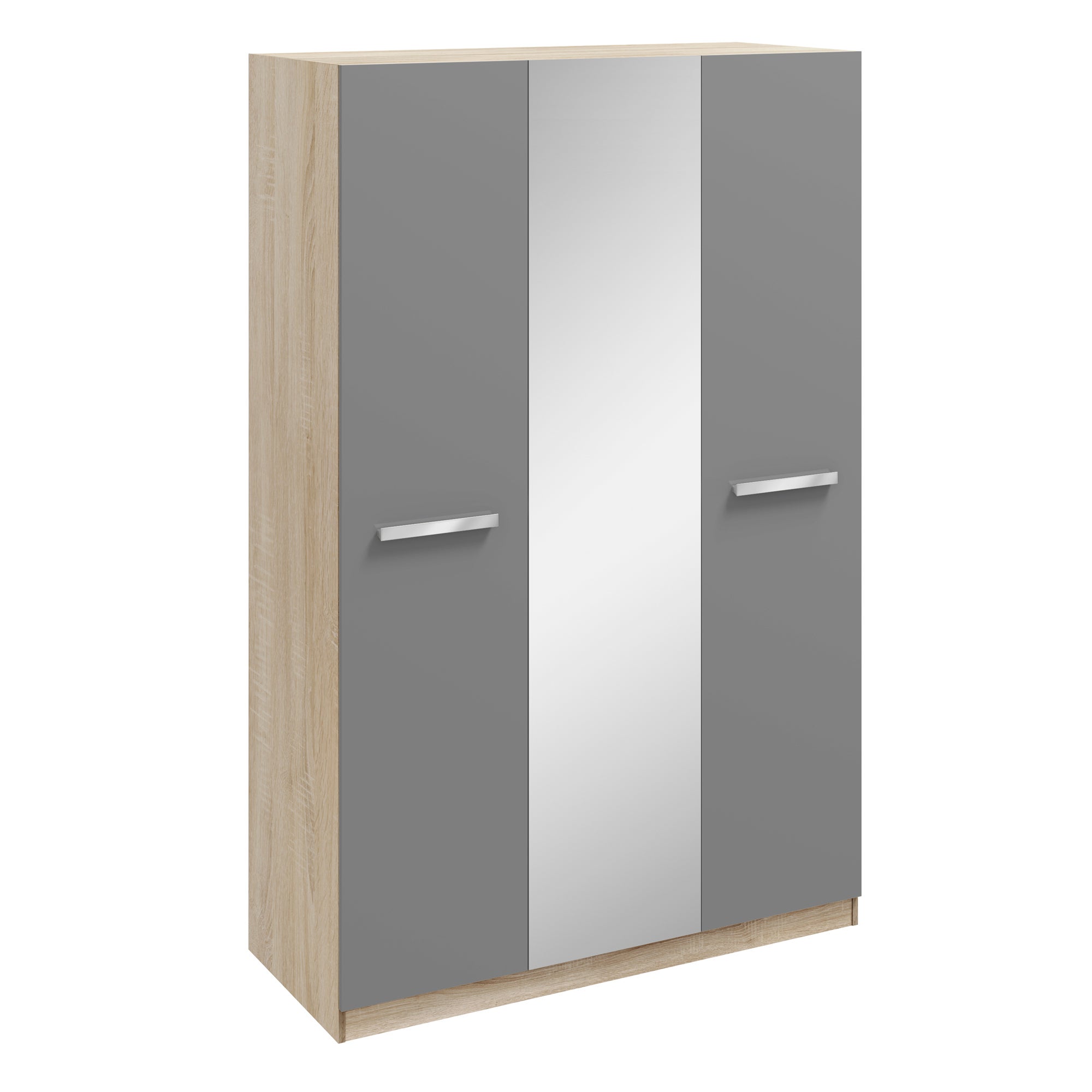 Genoa 3 Door Mirrored Wardrobe Grey