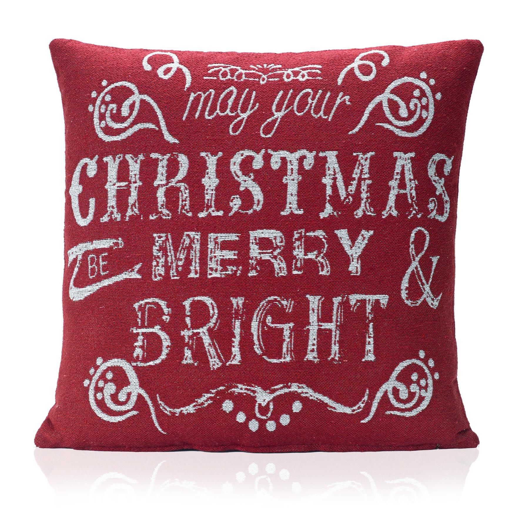 Luxury Living Christmas Bright Decorative Cushion Cover Only 45cm x 45cm in Red