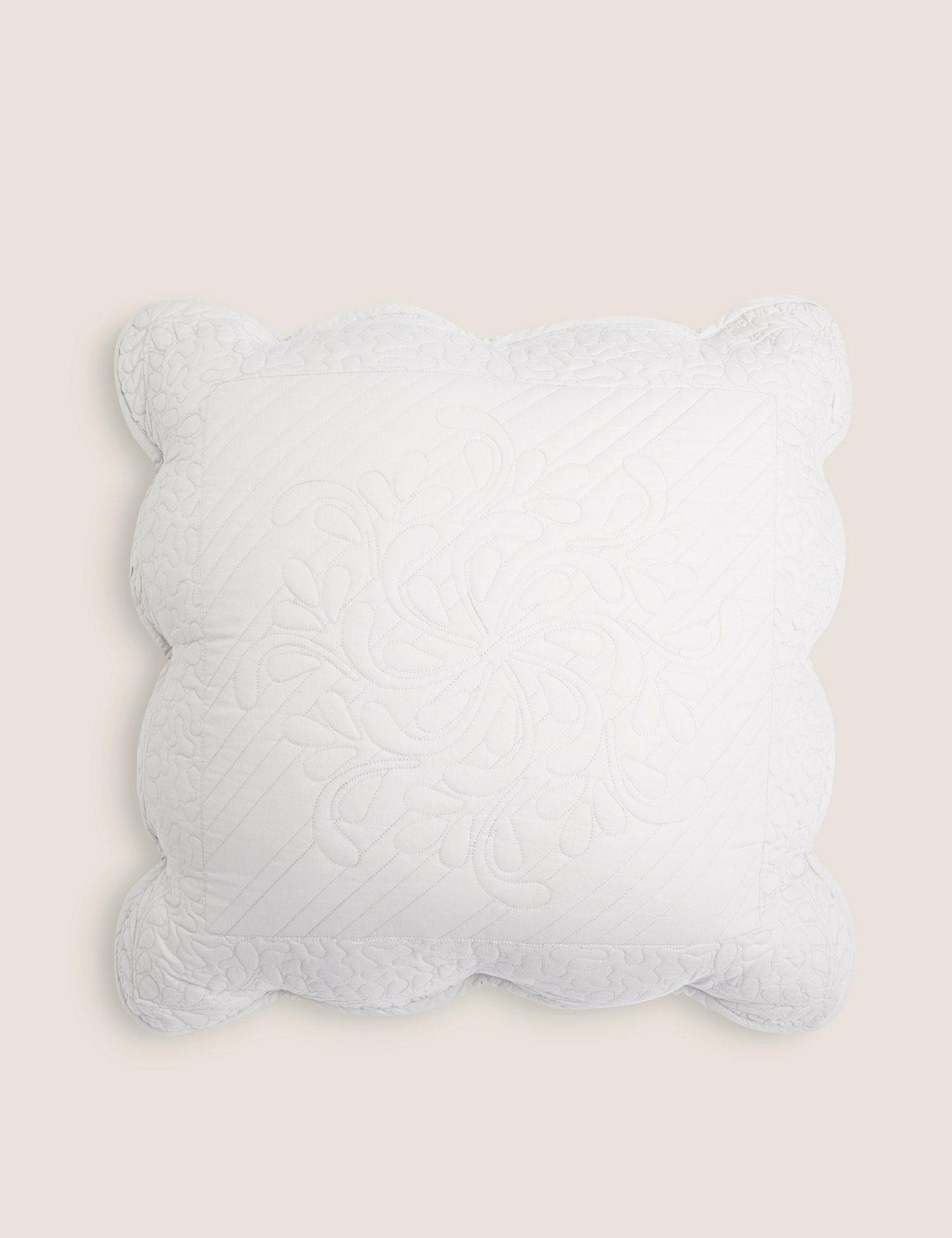 M&S Pure Cotton Embroidered Trapunto Cushion