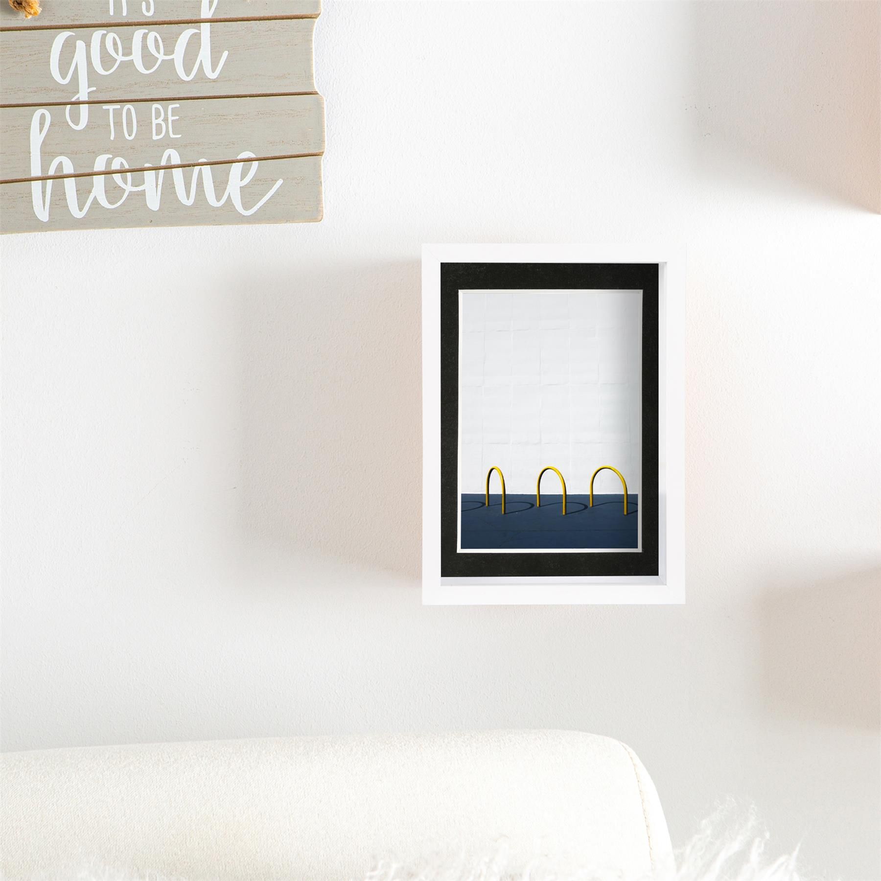 Nicola Spring 5" x 7" 3D Deep Box Photo Frame - 4" x 6" Mount - White in Black 6