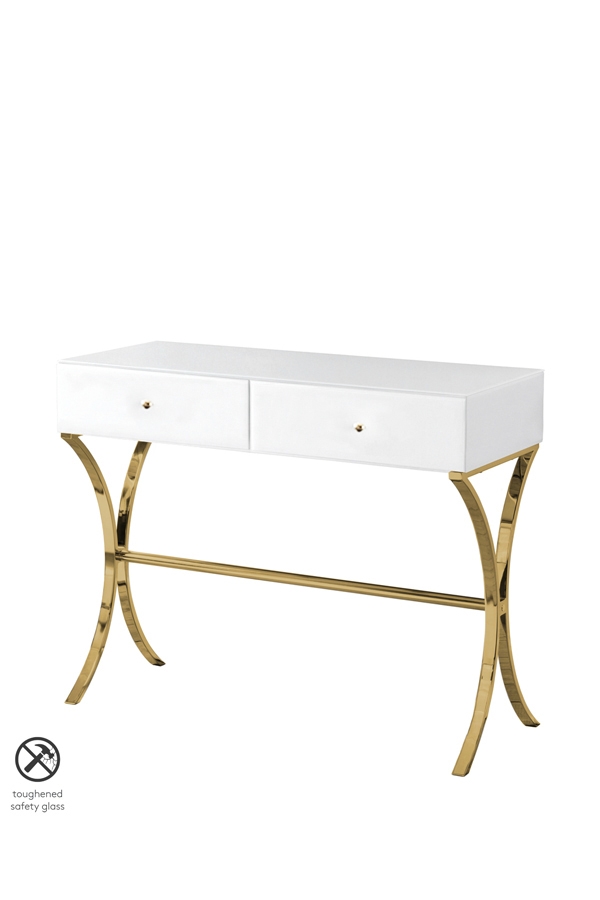 Aurelia White and Champagne Gold Dressing Console
